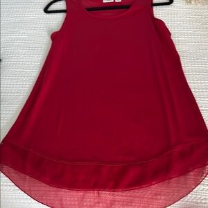 Cato Red Sleeveless Tunic Tank Top